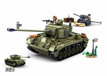 Dřevěné hračky Sluban Army N38-B0860 Střední tank 2v1 a protiletecké dělo