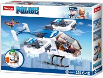 Dřevěné hračky Sluban Policie M38-B0823 Policejní helikoptéra s dronem na převoz vězňů