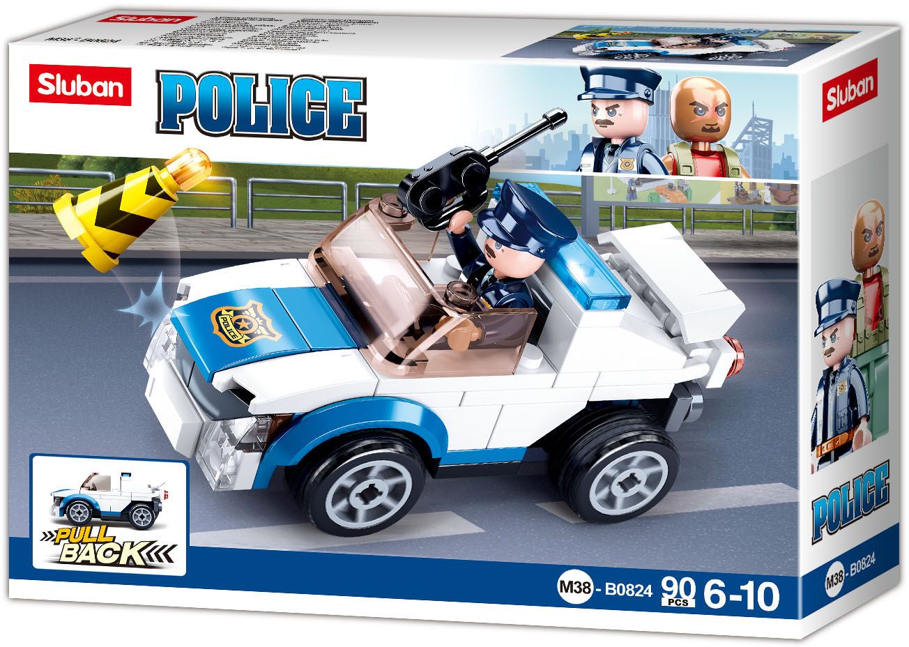 Dřevěné hračky Sluban Policie M38-B0824 Natahovací auto policejní hlídky