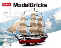 Dřevěné hračky Sluban Model Bricks M38-B0836 Fregata USS Constitution plachetní válečná loď