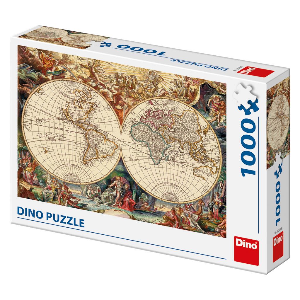 Dřevěné hračky Dino Puzzle Historická mapa 1000 dílků