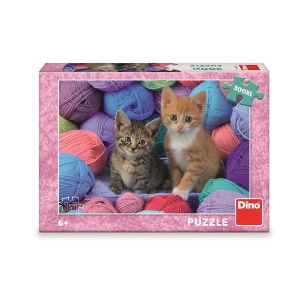 Dřevěné hračky Dino Puzzle Koťátka ve vlně 300 XL dílků
