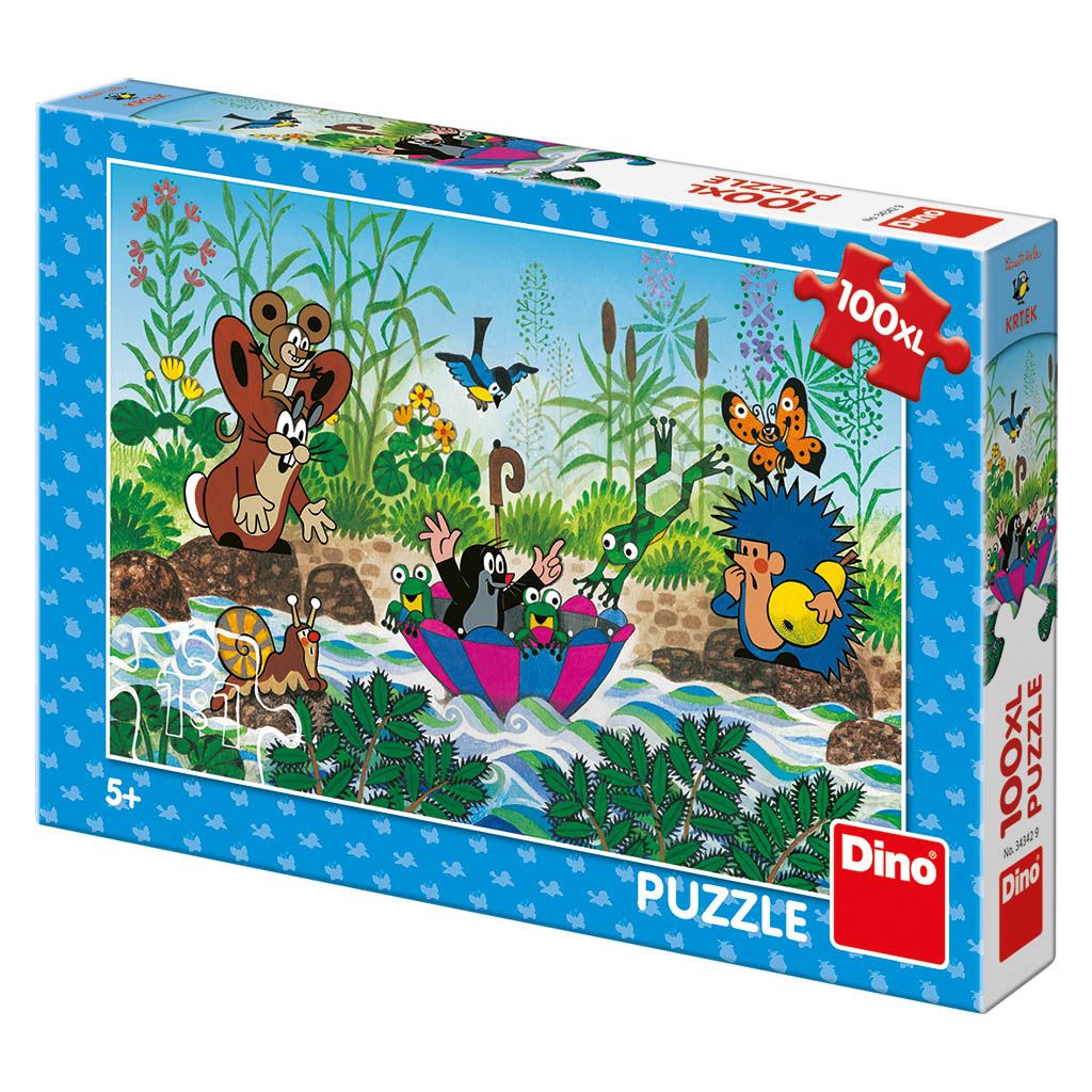 Dřevěné hračky Dino Puzzle Krtečkova plavba 100 dílků
