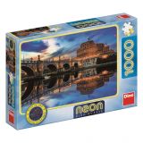 Dřevěné hračky Dino Puzzle neonové Andělský hrad 1000 dílků