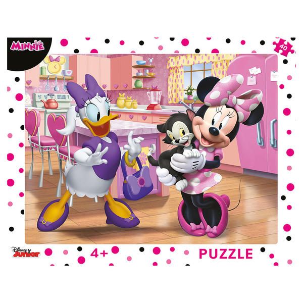 Dřevěné hračky Dino Puzzle Růžová Minnie 40 dílků