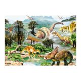 Dřevěné hračky Dino Puzzle Život Dinosaurů 100 dílků
