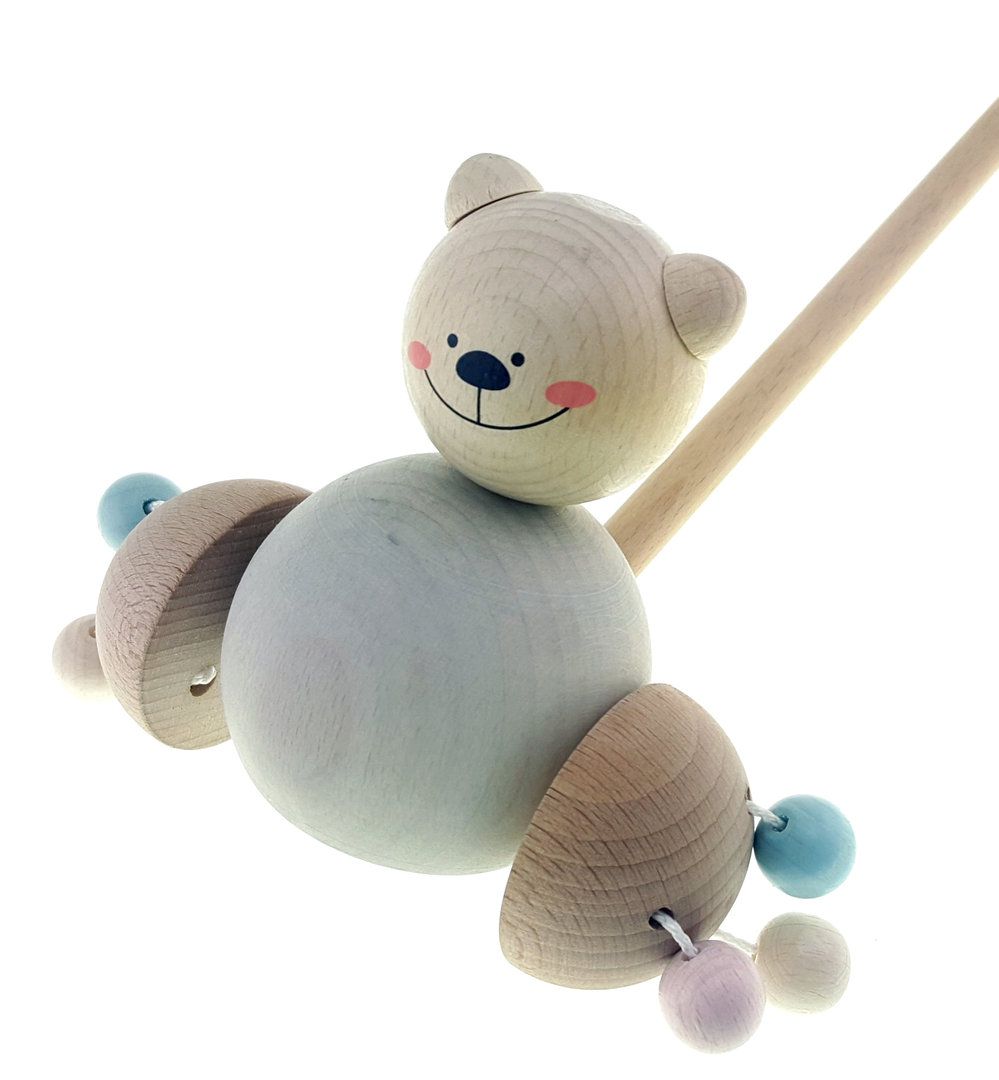 Dřevěné hračky Hess Strkadlo medvídek