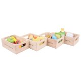 Dřevěné hračky Bigjigs Toys set zdravých potravin ve čtyřech krabičkách 2