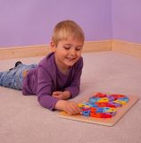 Dřevěné hračky Bigjigs Toys Vkládací puzzle čísla had