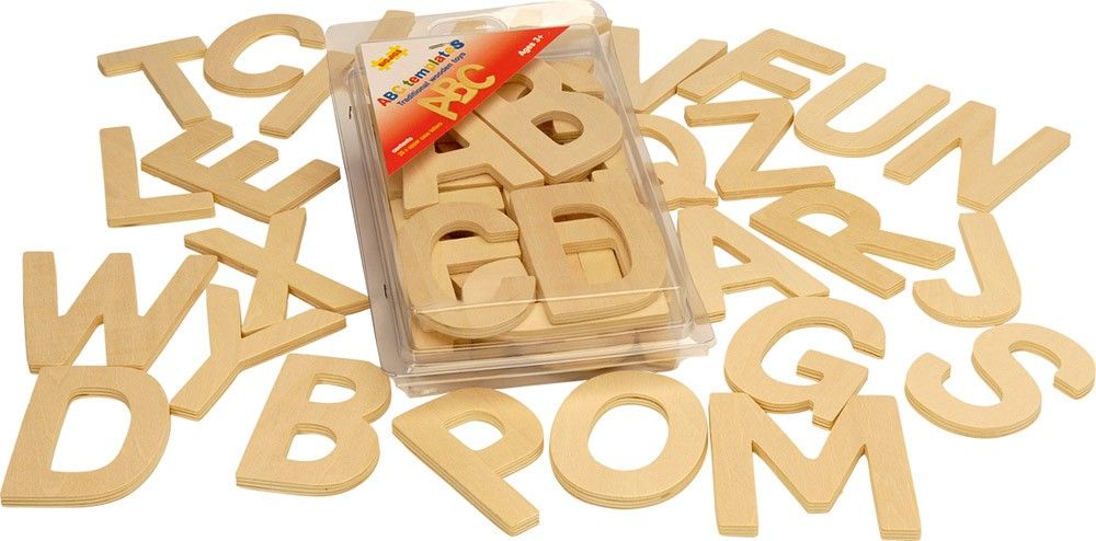 Dřevěné hračky Bigjigs Toys Dřevěná abeceda velká písmena