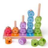 Dřevěné hračky Bigjigs Baby Nasazování barevných květinek Bigjigs Toys