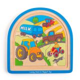 Dřevěné hračky Bigjigs Toys Dřevěné vícevrstvé puzzle Farma
