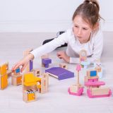 Dřevěné hračky Bigjigs Toys Dřevěný nábytek do domečku pro panenky