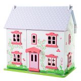 Dřevěné hračky Bigjigs Toys Růžový domek pro panenky