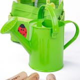 Dřevěné hračky Bigjigs Toys Zahradní set nářadí v plátěné tašce zelený