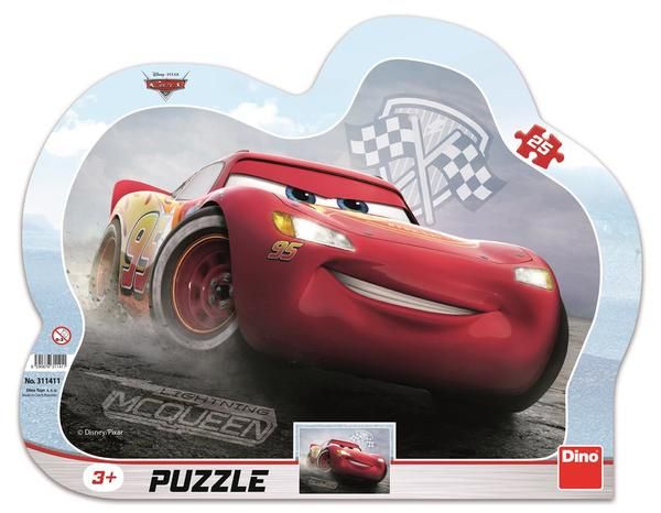 Dřevěné hračky Dino Puzzle Cars 3: Blesk McQueen 25 dílků