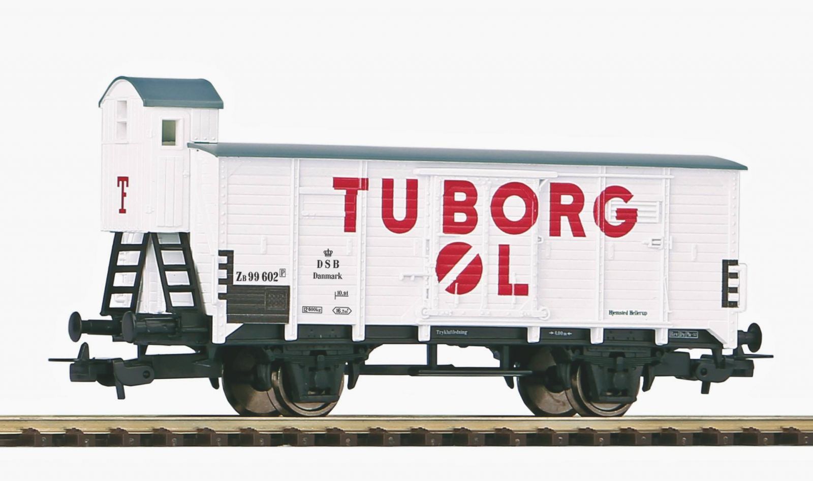 Dřevěné hračky Piko Krytý vagon G02 s kabinou brzdaře Tuborg DSB III - 54619