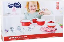 Dřevěné hračky small foot Dětské kovové červené nádobí