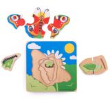 Dřevěné hračky Bigjigs Toys Vkládací puzzle životní cykly motýla