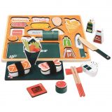 Dřevěné hračky Bino 3D Puzzle Sushi bar