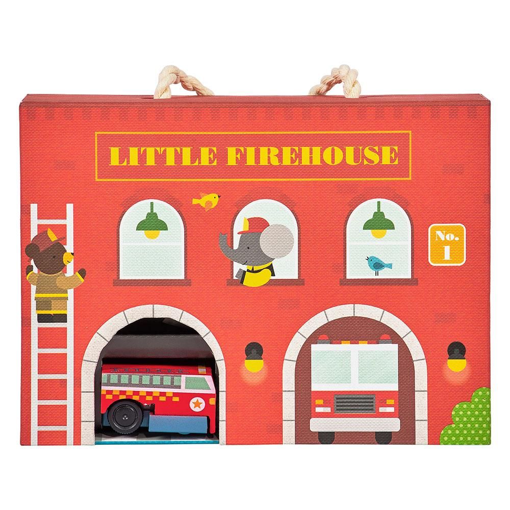 Dřevěné hračky Petit Collage Hrací sada hasičská stanice