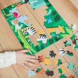 Dřevěné hračky Petit Collage Oboustranné puzzle 2v1 džungle