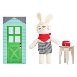 Dřevěné hračky Petit Collage Plyšový králíček v kuchyni