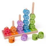 Dřevěné hračky Bigjigs Baby Nasazování barevných květinek Bigjigs Toys