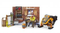 Dřevěné hračky Bruder Horská chata s figurkou a skútrem