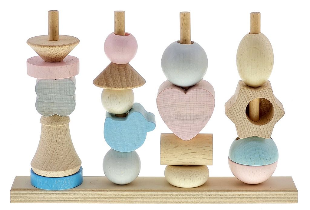 Dřevěné hračky Hess Skládací věže mix