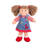 Dřevěné hračky Bigjigs Toys Látková panenka Hattie 28 cm