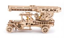Dřevěné hračky Ugears 3D dřevěné mechanické puzzle UGM-11 Náklaďák s požárním žebříkem