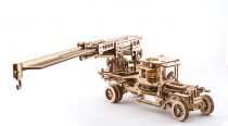Dřevěné hračky Ugears 3D dřevěné mechanické puzzle UGM-11 Náklaďák s požárním žebříkem