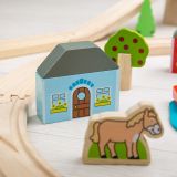 Dřevěné hračky Bigjigs Rail Dřevěná vláčkodráha město a vesnice 91 dílů