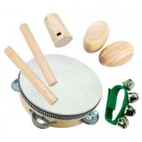 Dřevěné hračky Bino Hudební nástroje mini orchestr 8 dílů