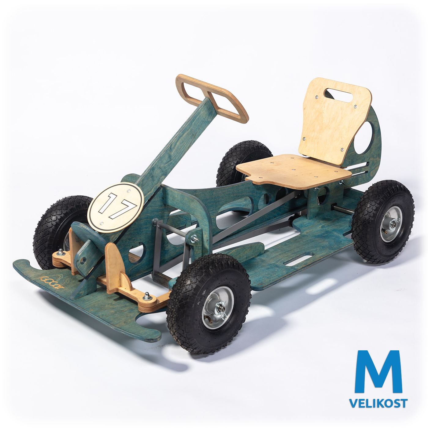 Dřevěné hračky GOCar šlapací auto střední, modré