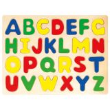 Dřevěné hračky Bino Dřevěné vkládací puzzle abeceda