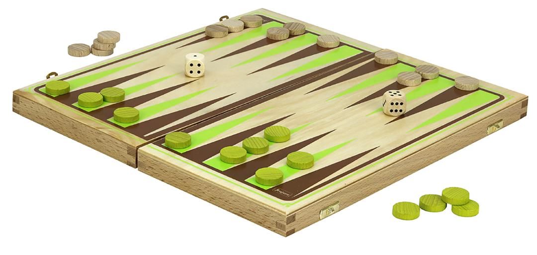 Dřevěné hračky Jeujura Backgammon v dřevěném skládacím boxu