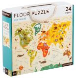 Dřevěné hračky Petit Collage Podlahové puzzle náš svět