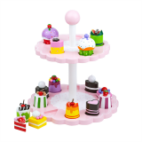 Dřevěné hračky Tidlo Růžový patrový talíř s dortíčky