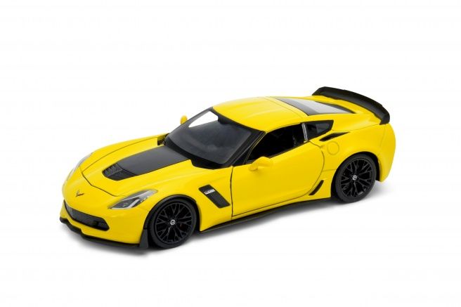 Dřevěné hračky Welly Chevrolet Corvette Z06 (2017) 1:24 žlutá