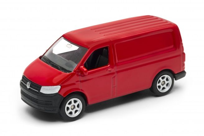Dřevěné hračky Welly Volkswagen Transporter T6 Van 1:34 červená