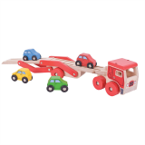 Dřevěné hračky Bigjigs Toys Dřevěný kamion s auty