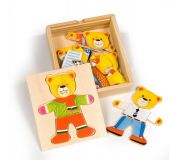 Dřevěné hračky Bigjigs Toys Oblékací puzzle Pan medvěd