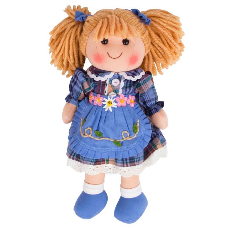 Dřevěné hračky Bigjigs Toys Látková panenka Katie 34 cm