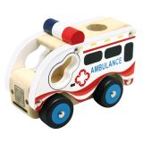 Dřevěné hračky Bino Dřevěné auto ambulance