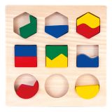 Dřevěné hračky Bino Dřevěné puzzle geometrické tvary