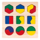 Dřevěné hračky Bino Dřevěné puzzle geometrické tvary