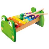 Dřevěné hračky Bino Kovový xylofon žabka