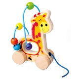 Dřevěné hračky Bino Labyrint s korálky žirafa